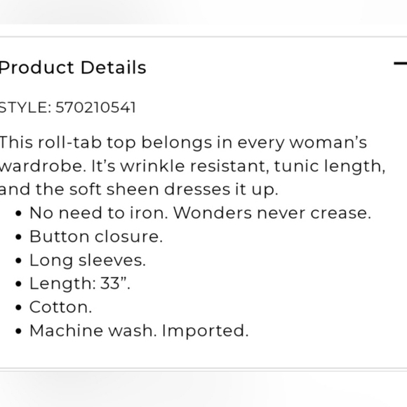 Chicos black sateen wrinkle resistant tunic size 2 NWT - Picture 4 of 5